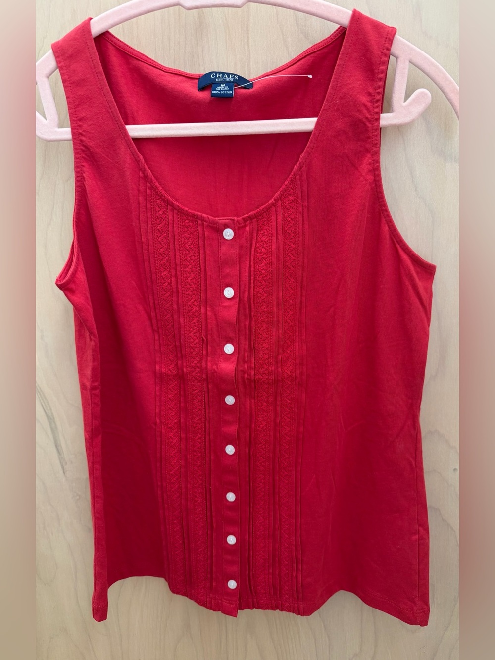 NWT Chaps sz M red sleeveless knit shirt